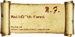 Mailáth Fanni névjegykártya